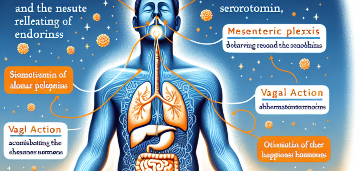 Expliquer lors de la respiration nasale et abdominale profonde, la stimulation des plexus solaires et la ssécrétion d'endorphine, et l'activation des plexus mésentériques et la sécrétion de sérotonine, puis l'action vagale liée à ce type de respiration, et la stimulation des autres, hormones du bonheur