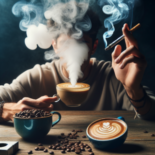 Fumeur associe l'effet de la caféine à la cigarette