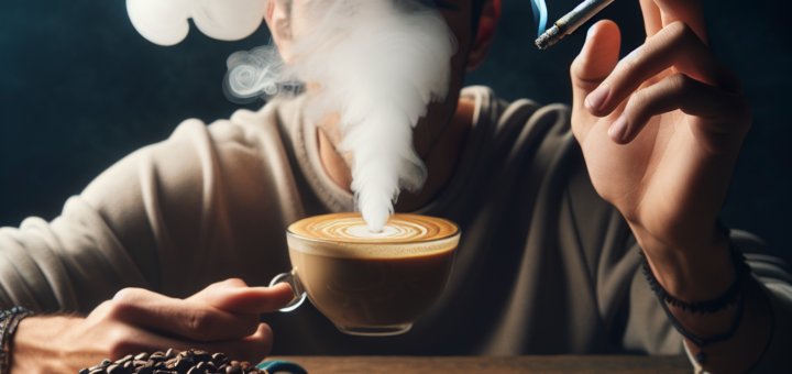 Fumeur associe l'effet de la caféine à la cigarette